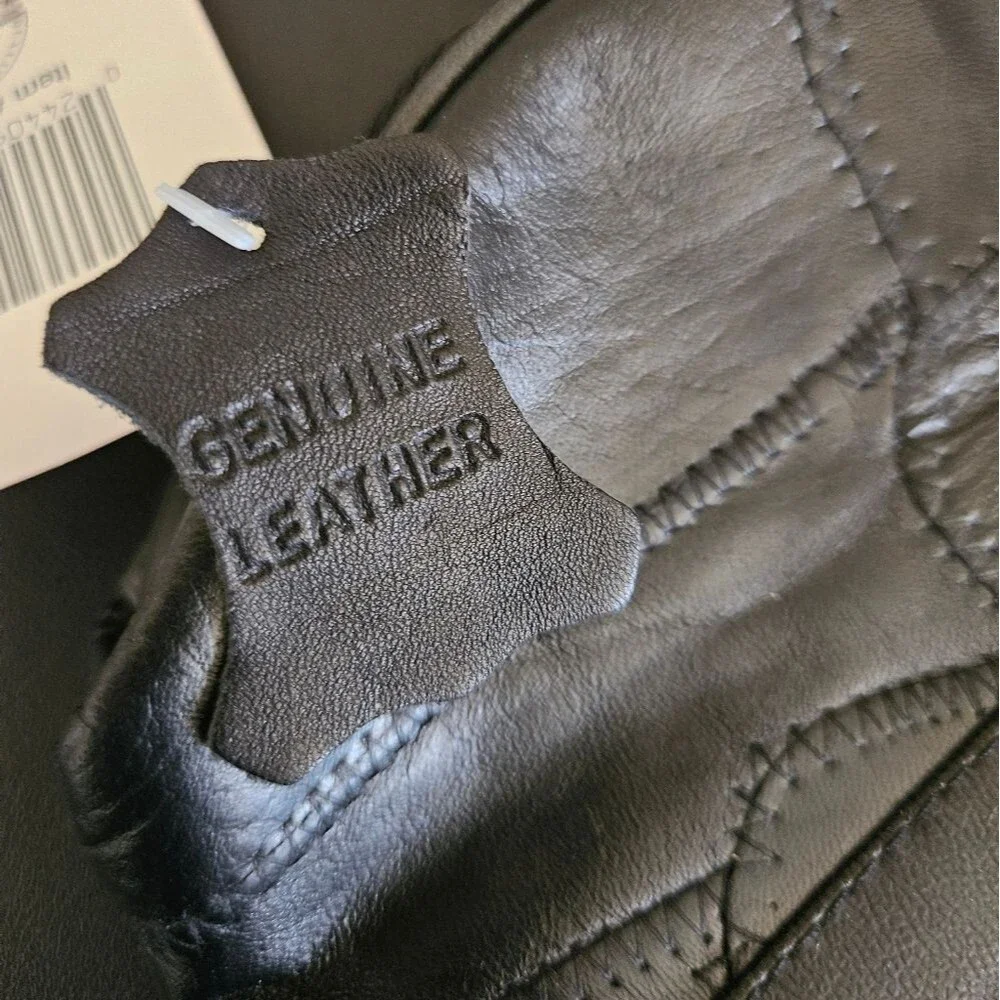 Vintage Black Leather Cosmetic Toiletry Bag
